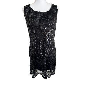 Black Sequin Sleeveless Dress By Carrie Allen